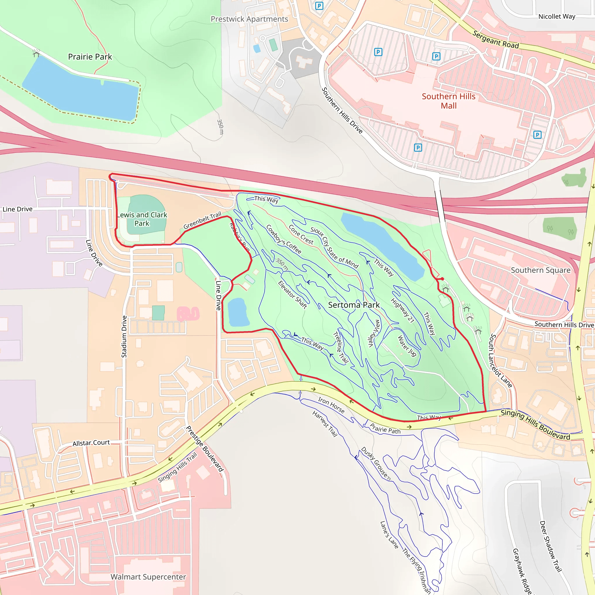 Sertoma Park Loop mobile static map