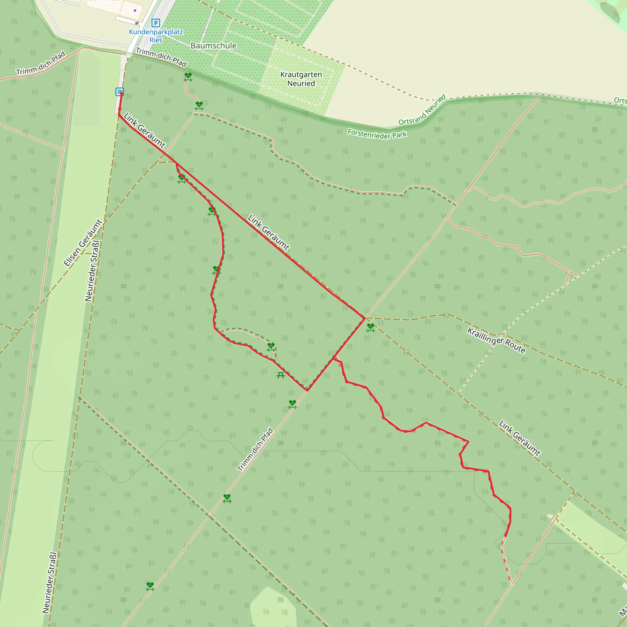 Trimm-dich-Pfad and Link Geräumt Loop mobile static map