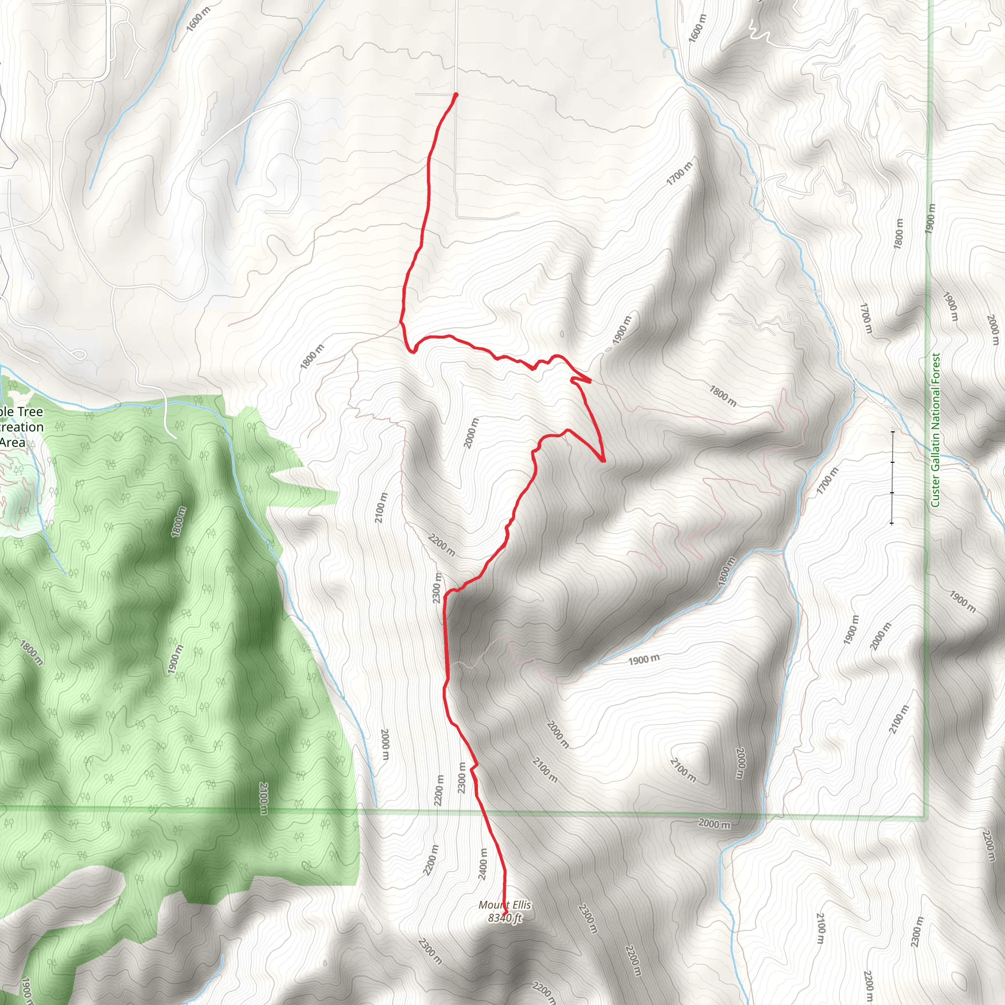 Mount Ellis from Mount Ellis Lane mobile static map