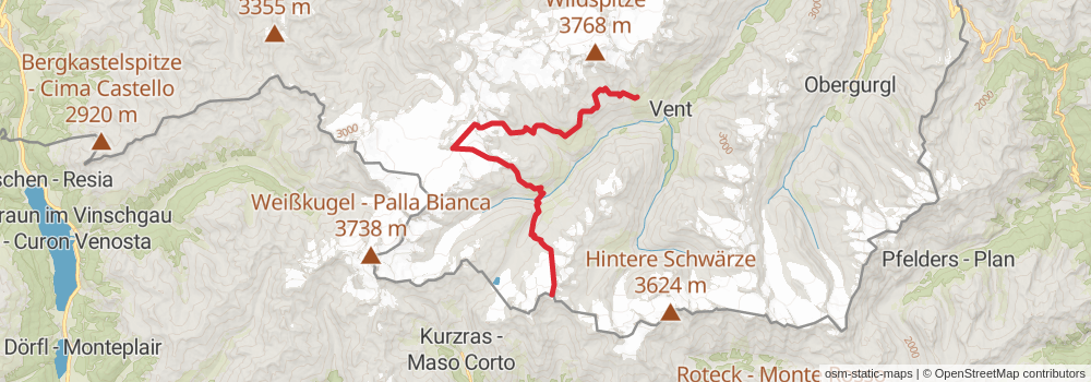 Ötztal Trek stage 12 Map