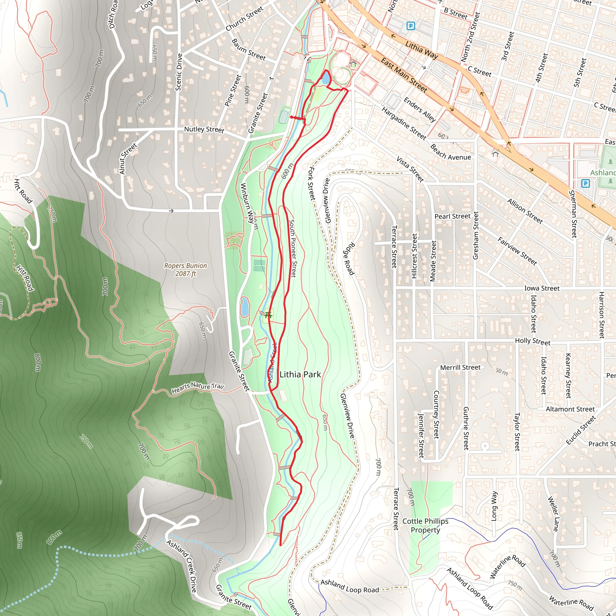 Meyer Memorial Lake Loop mobile static map