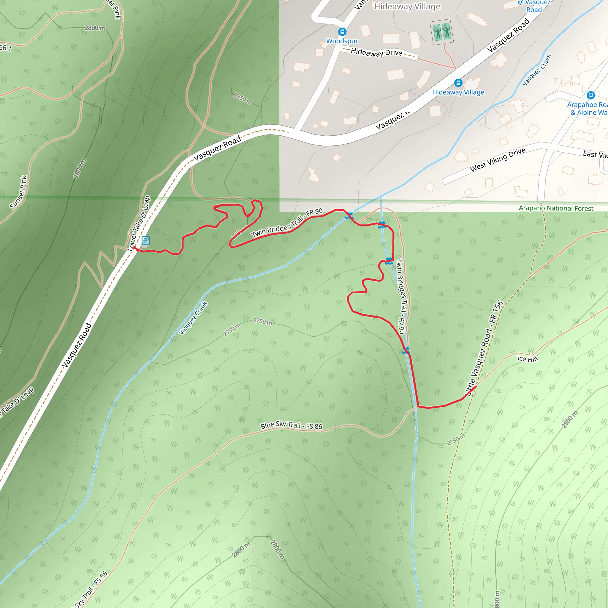 Twin Bridges Trail mobile static map