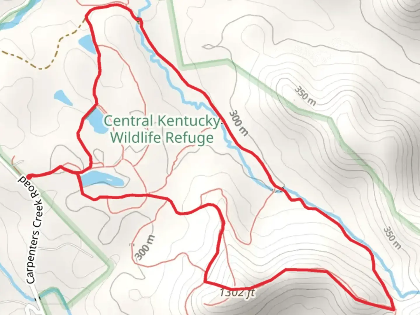 An image depicting the trail Carpenters Creek Road Loop - East and its surrounding area.