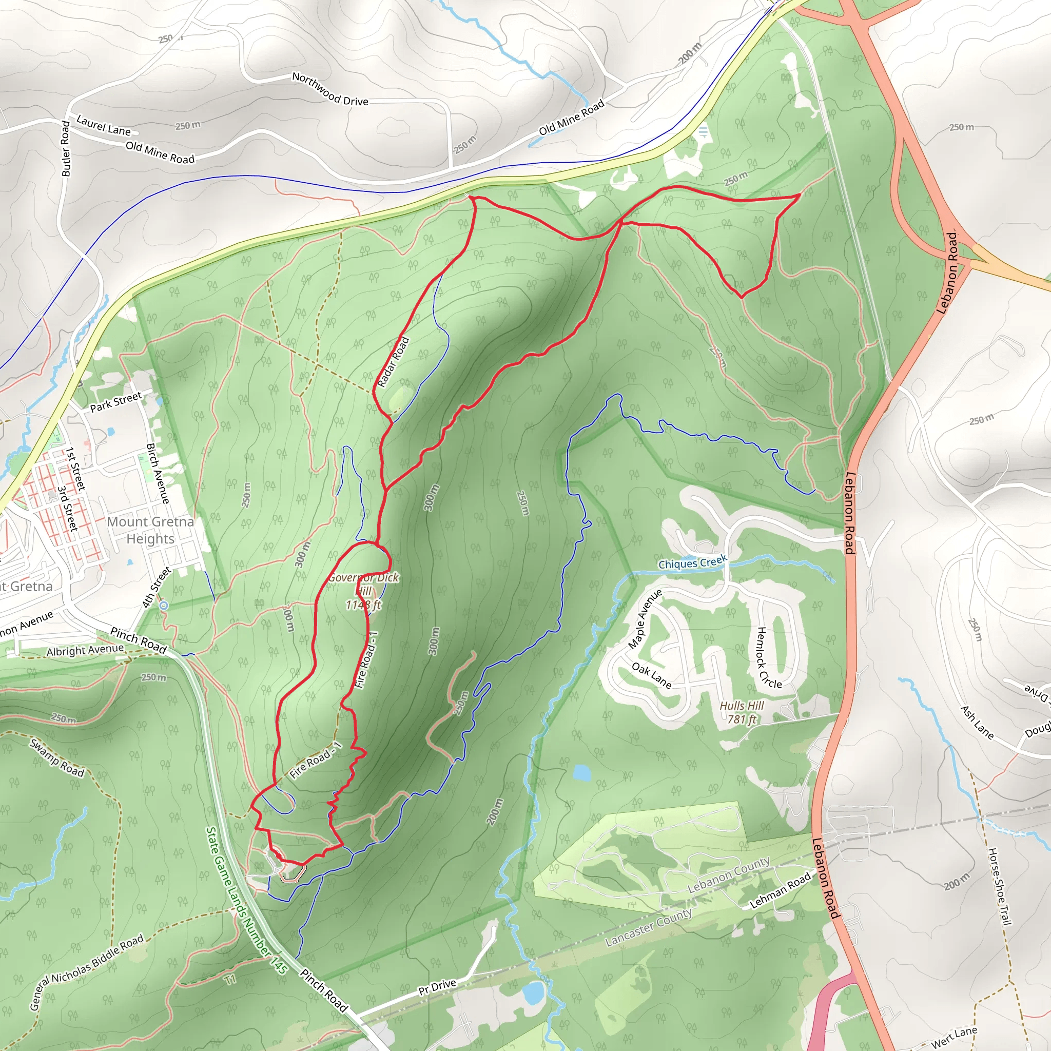Governor D Hill Loop Trail mobile static map