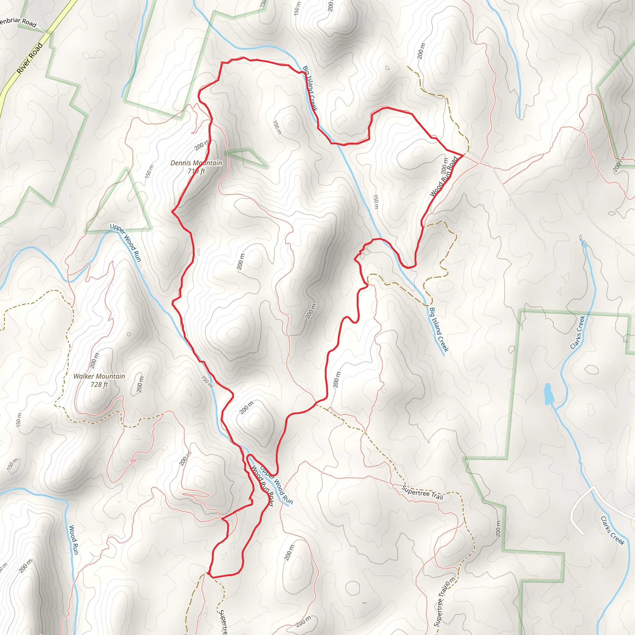 Dennis Mountain Loop mobile static map