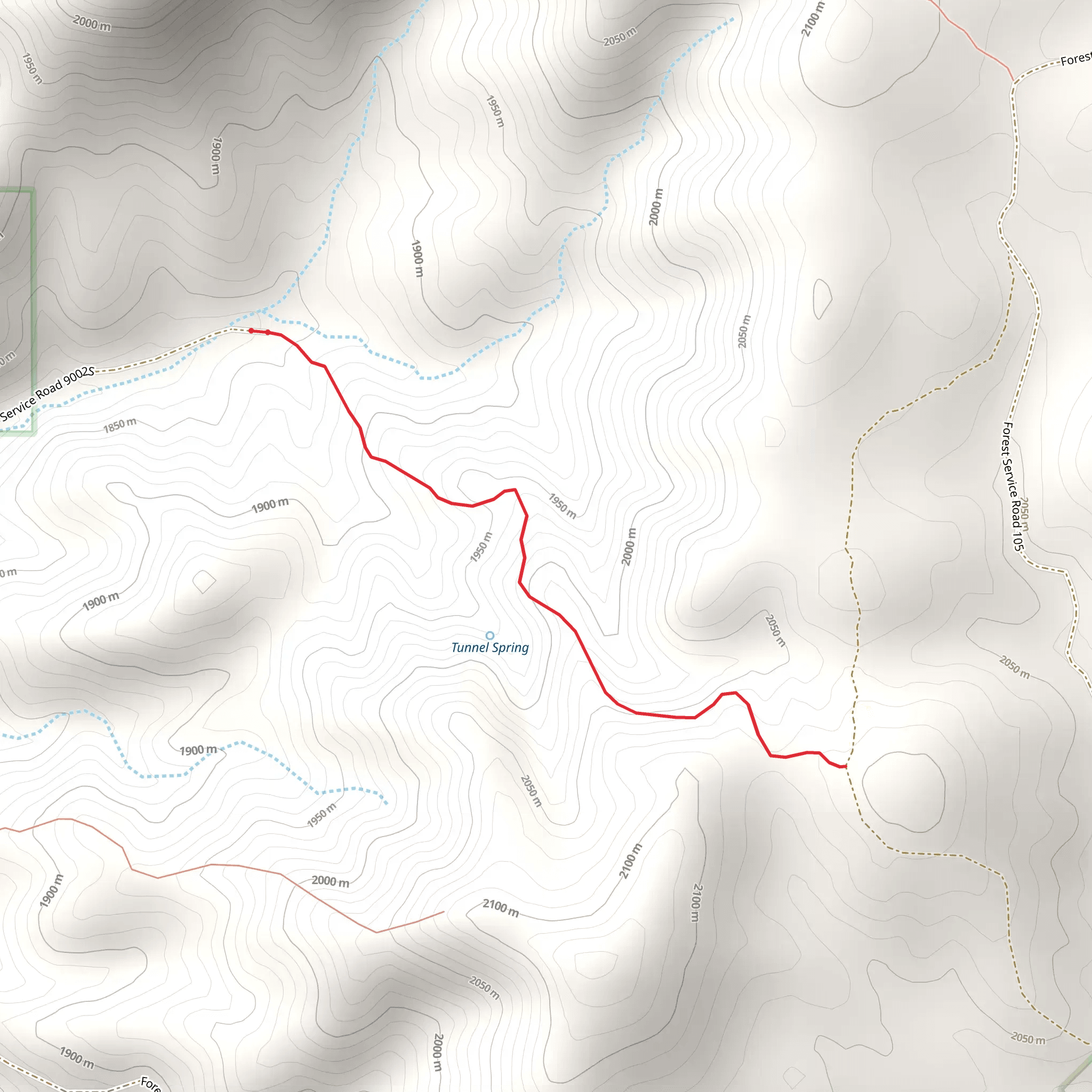 Yeager Mine Trail mobile static map