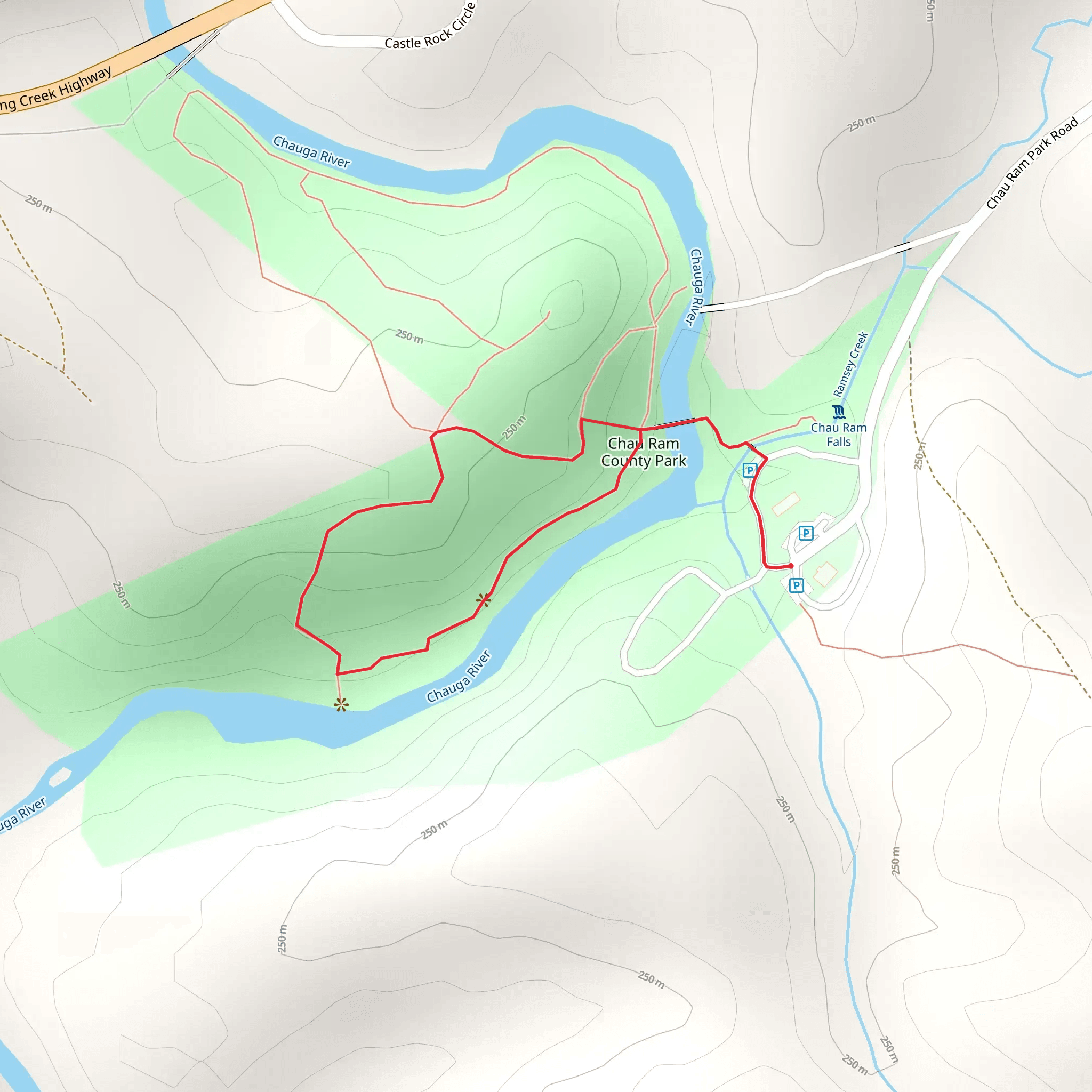 Chau Ram County Park Loop mobile static map