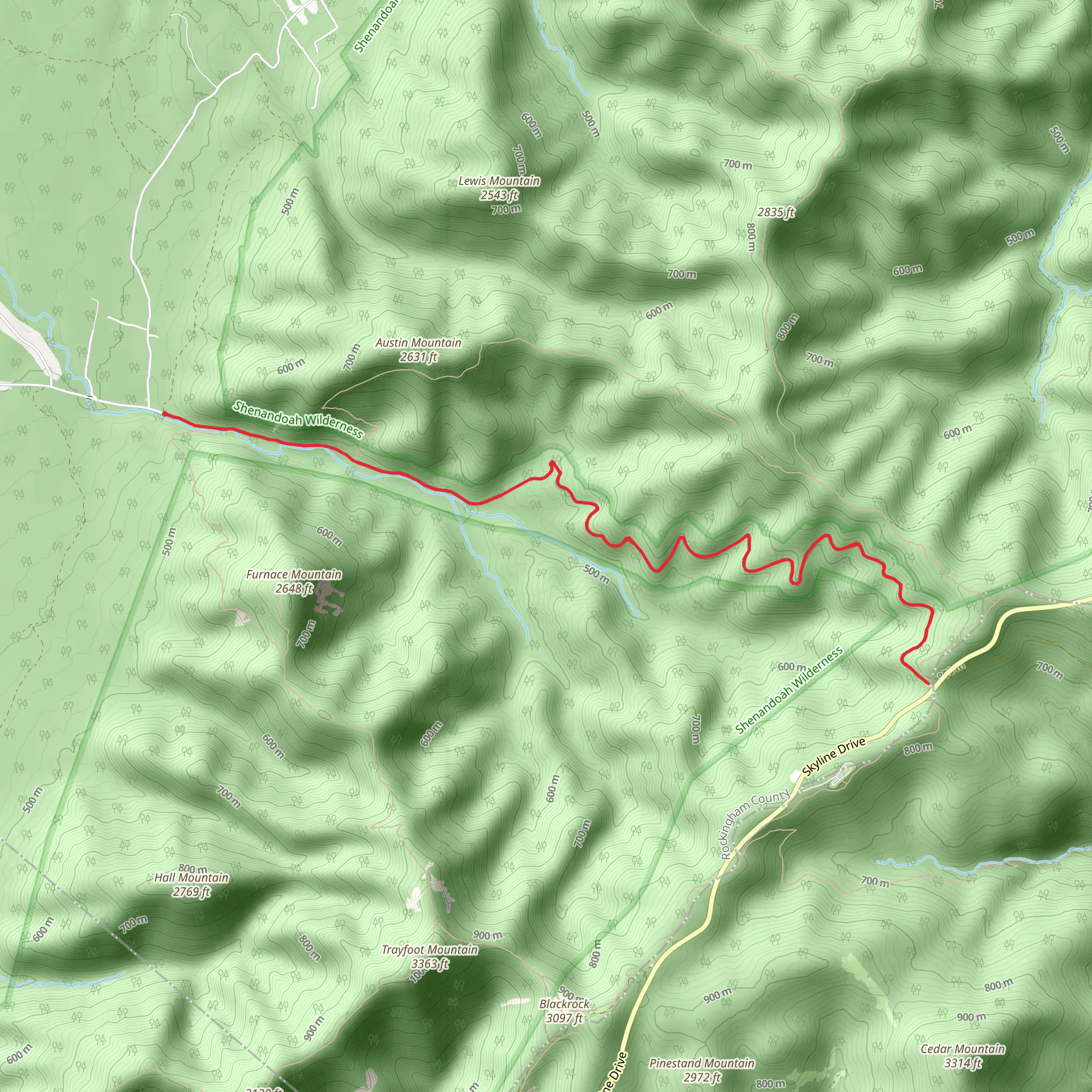 Browns Gap Fire Road to Brown Gap mobile static map