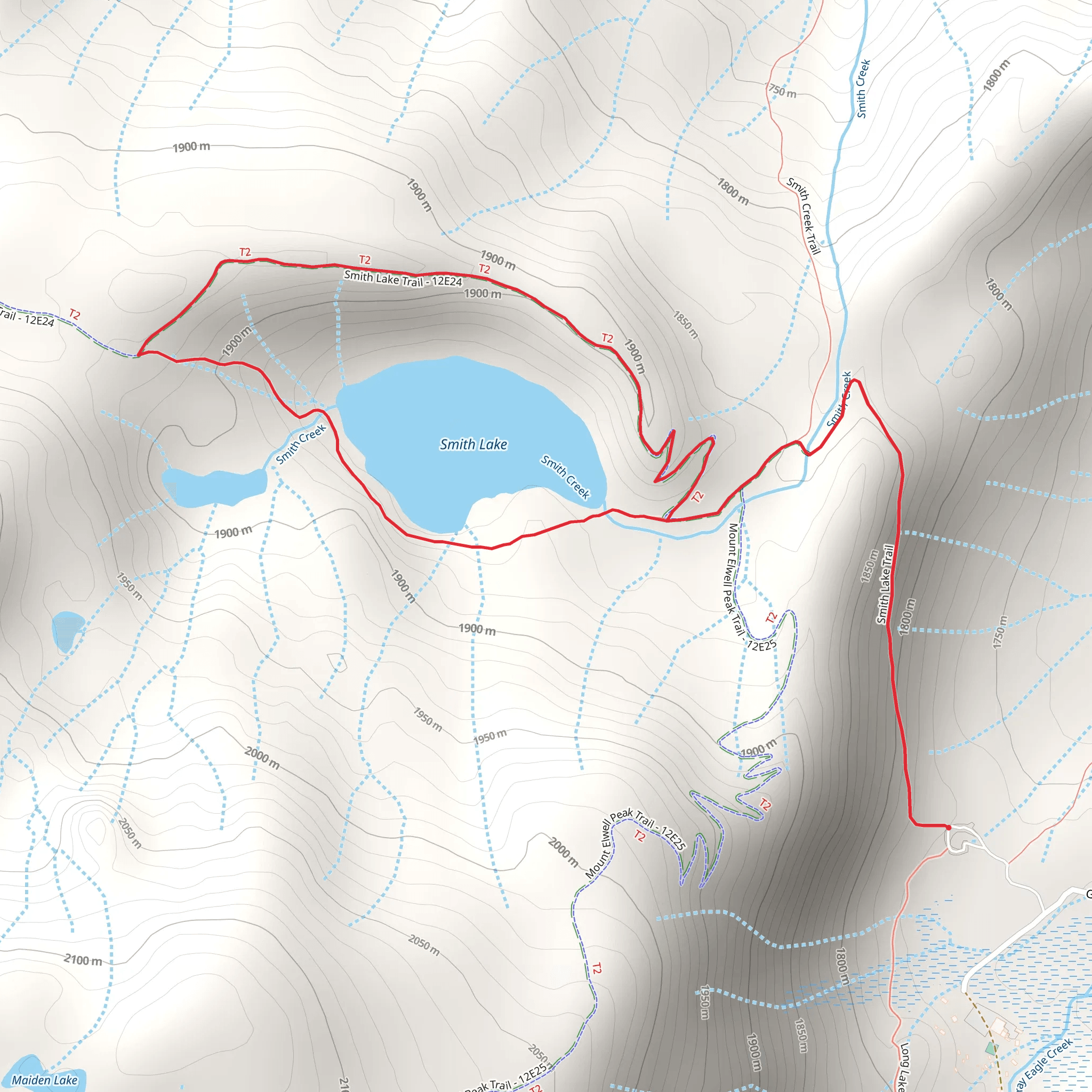 Smith Lake Trail Loop mobile static map