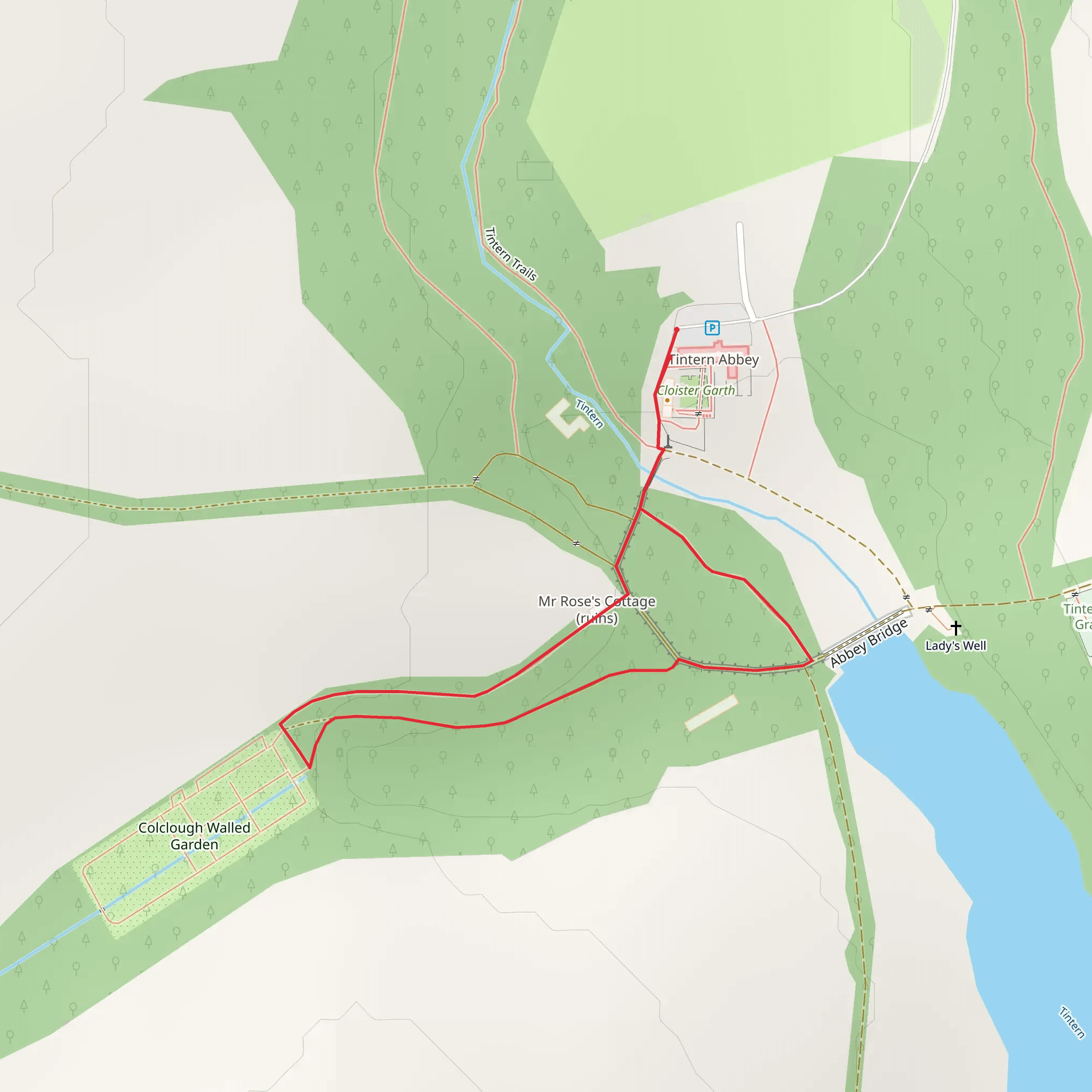 Tintern Trails - Mr Rose's Garden Trail mobile static map