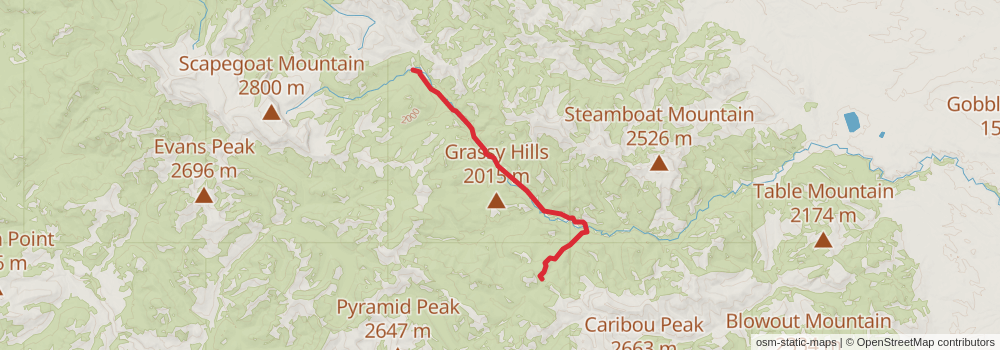 American Perimeter Trail - Rocky Mountains Primary stage 128 Map
