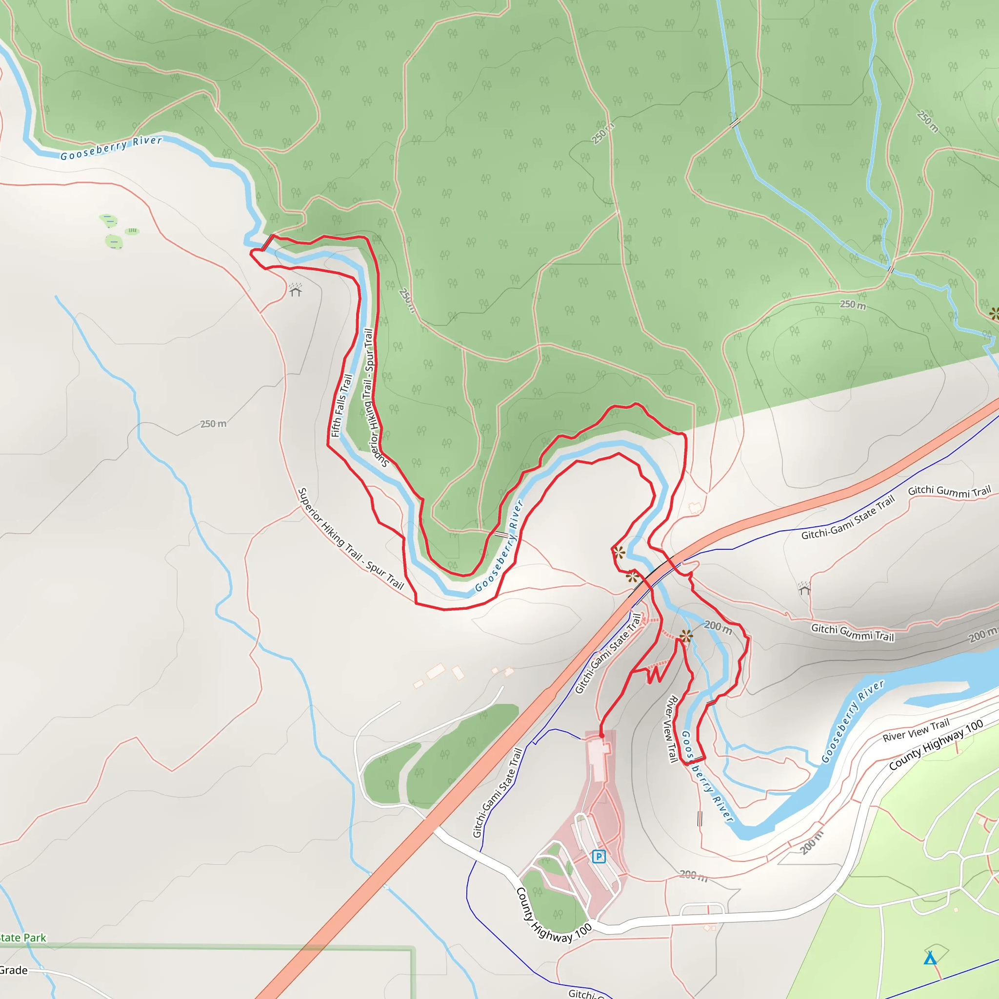 Gooseberry River - River View Trail mobile static map