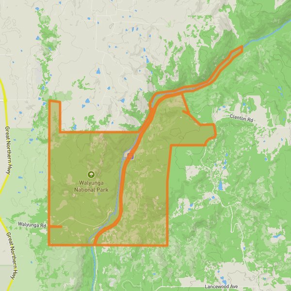 Walyunga National Park mobile static map