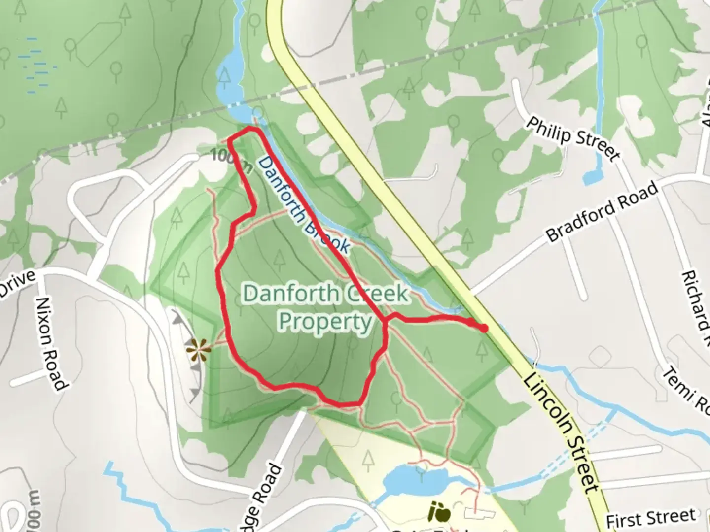 An image depicting the trail Phillips Hill Loop via Danforth Brook and its surrounding area.