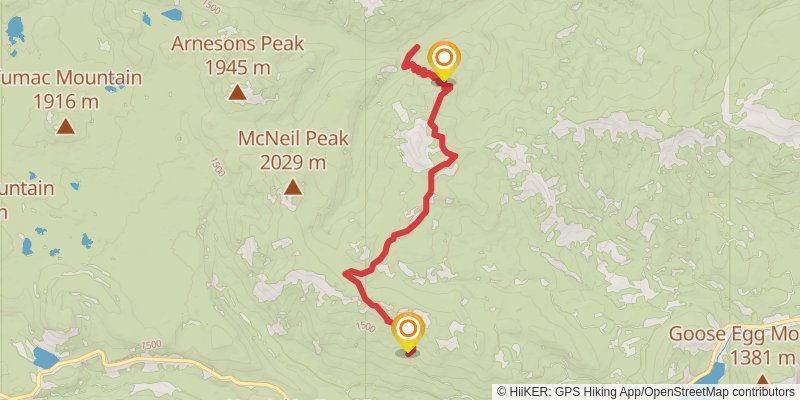 Shellrock Peak via Russel Ridge Trail stage 2 Map