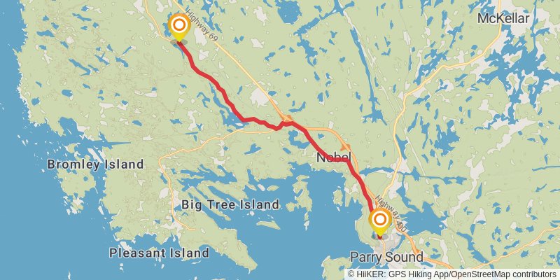 Waterfront Trail stage 105 Map