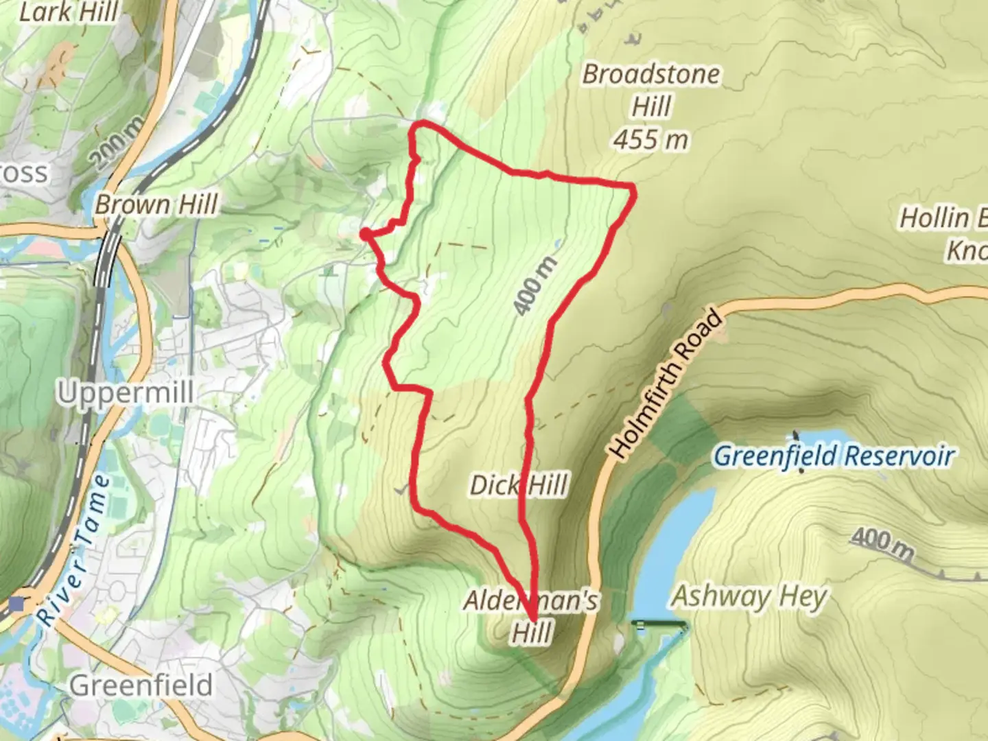 An image depicting the trail Primrose Hill, Dick Hill and Board Hill Loop and its surrounding area.