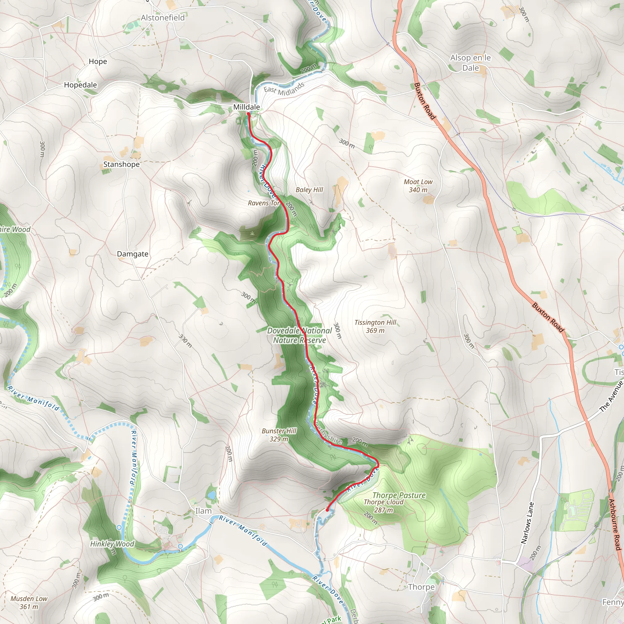 River Dove Walk - Milldale mobile static map