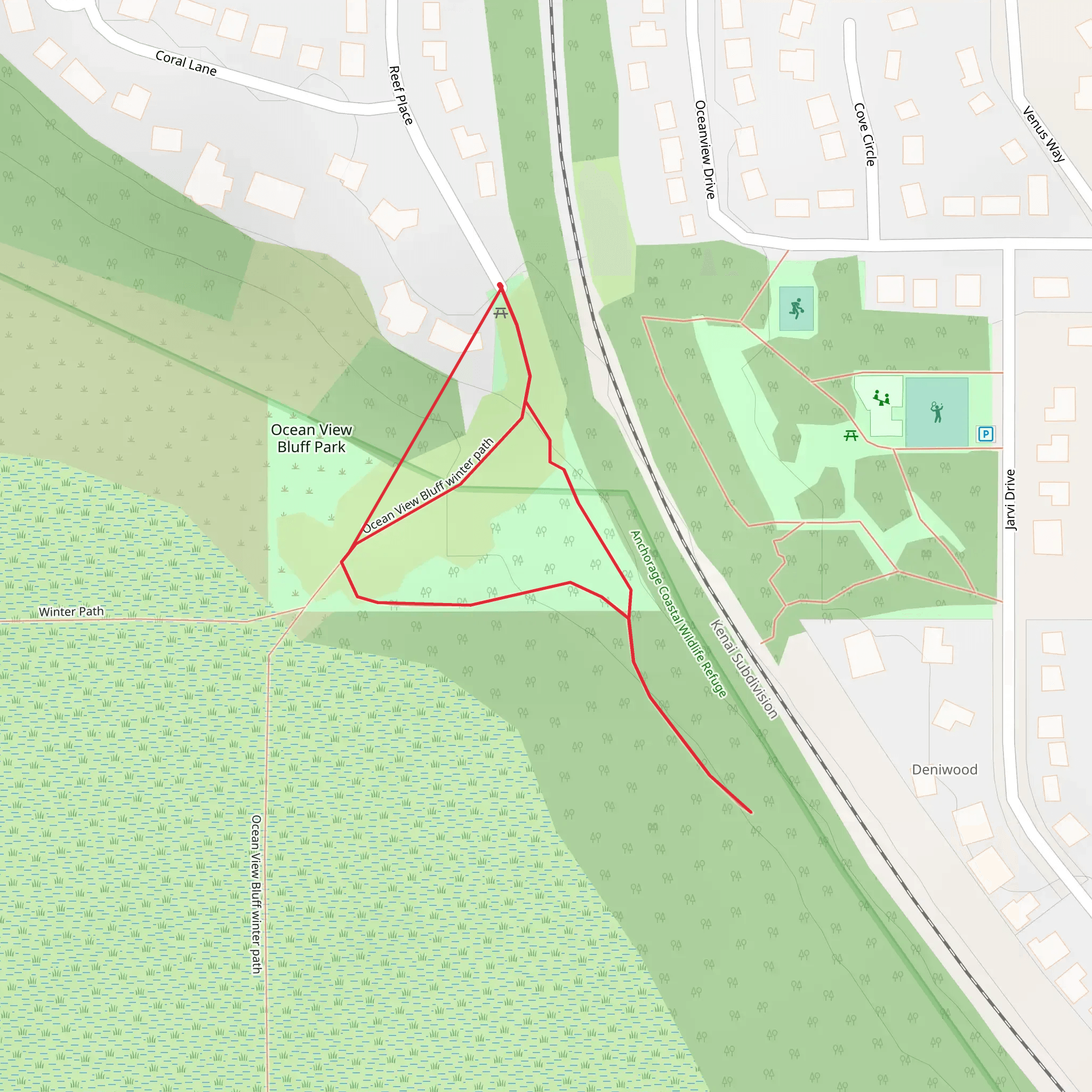 Ocean View Bluff Park Loop mobile static map
