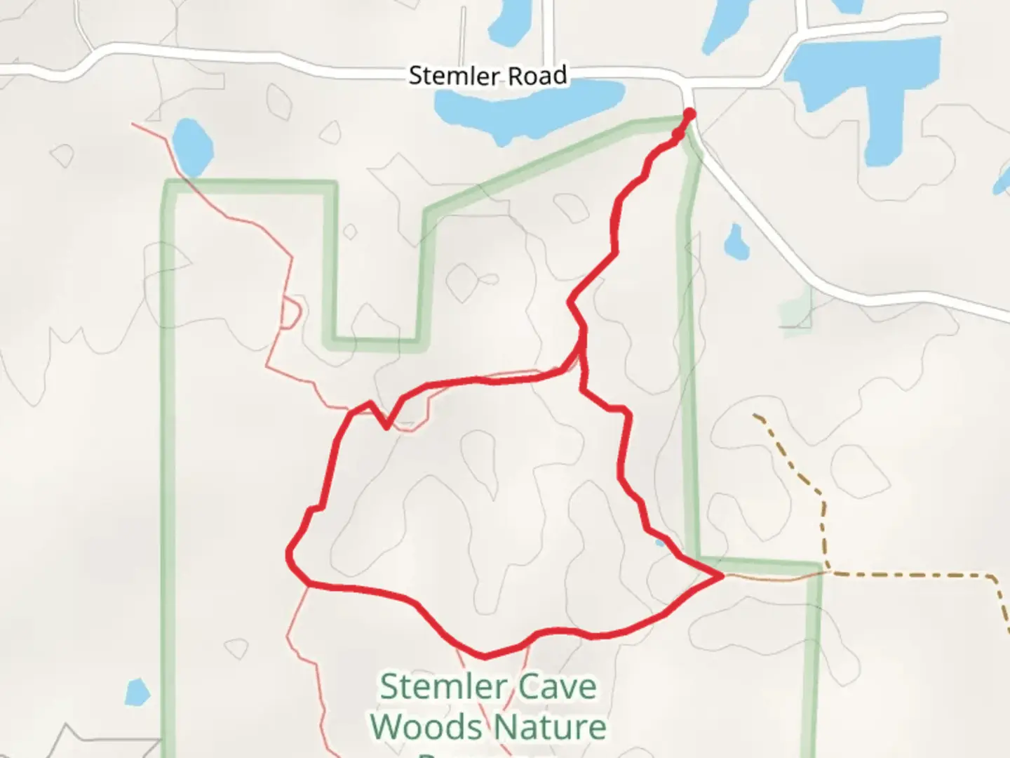 An image depicting the trail Stemler Road South Loop and its surrounding area.