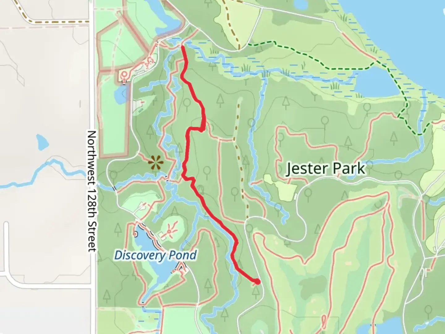 An image depicting the trail Hickory Ridge Trail and its surrounding area.