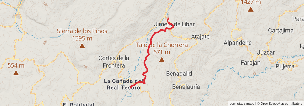GR 141 Gran Senda de la Serranía de Ronda stage 2 Map