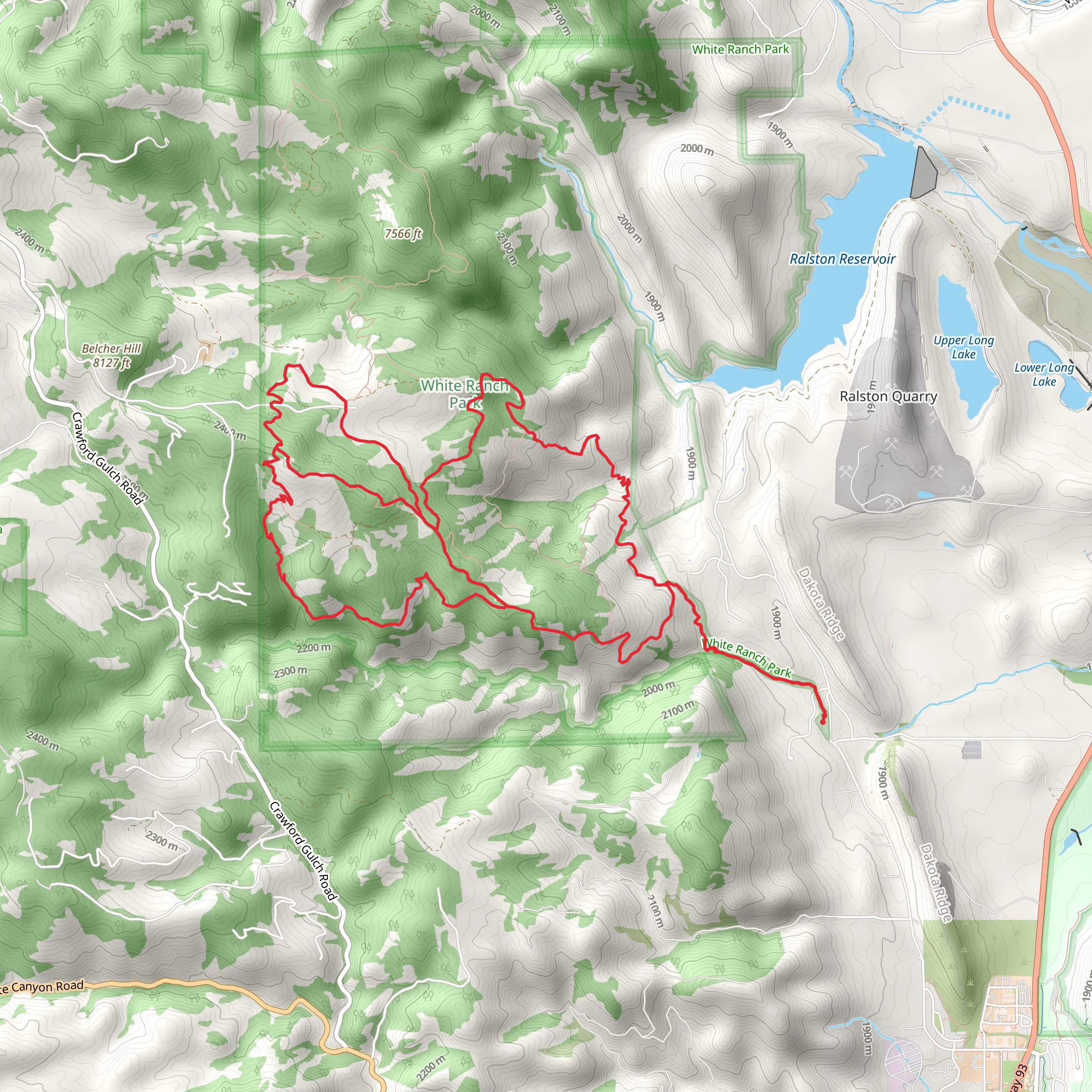 Belcher Hill Trail, Mustang Trail and Sawmill Trail mobile static map