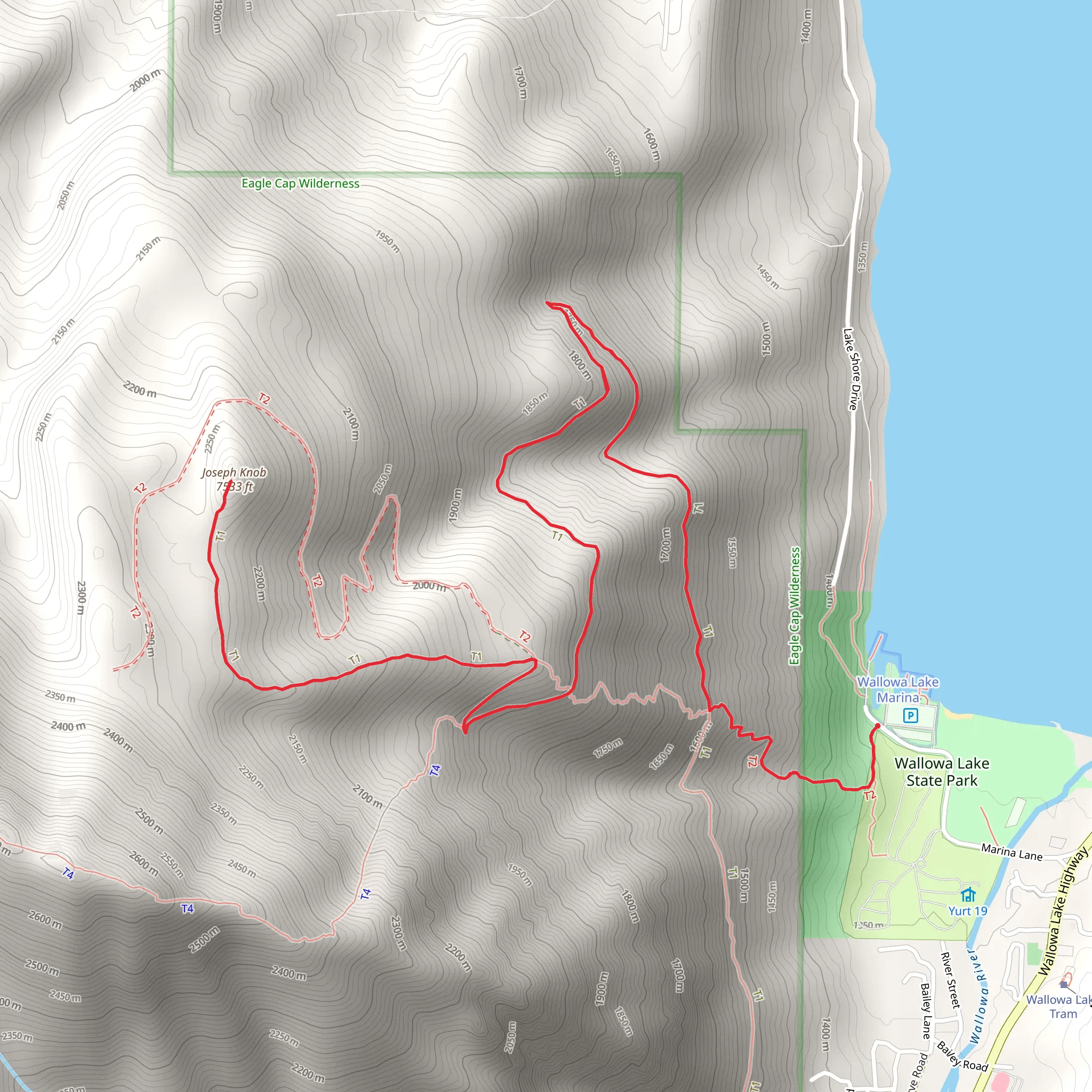 Joseph Knob via Chief Joseph Trail mobile static map