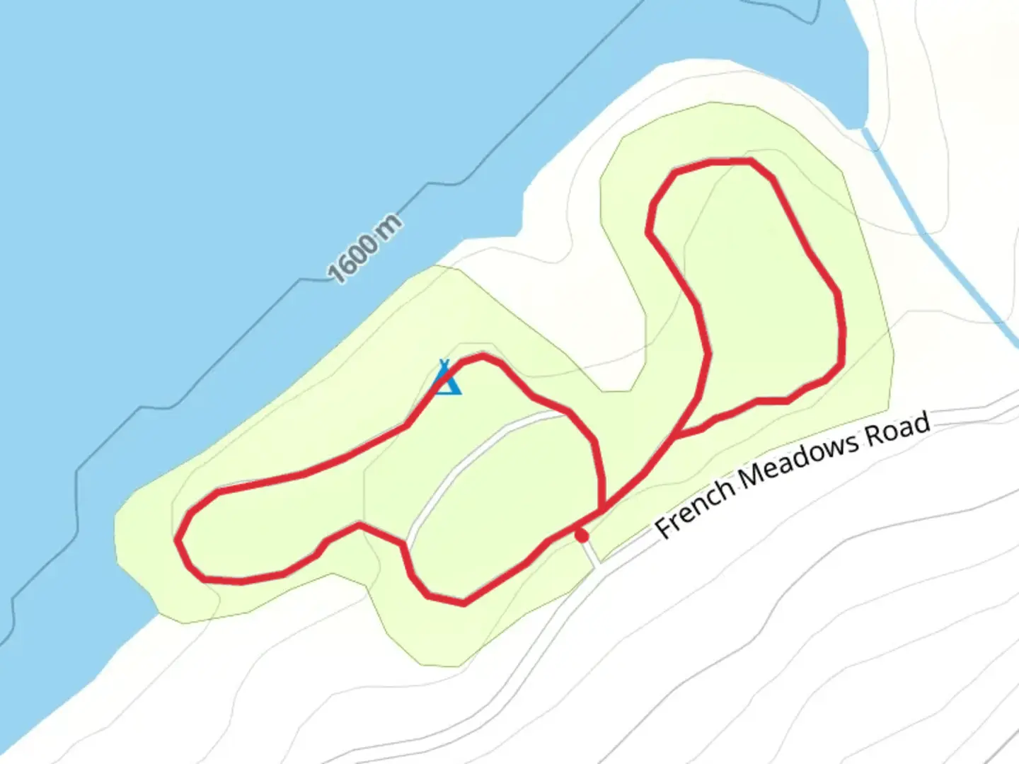 An image depicting the trail French Meadows Campground Loop and its surrounding area.