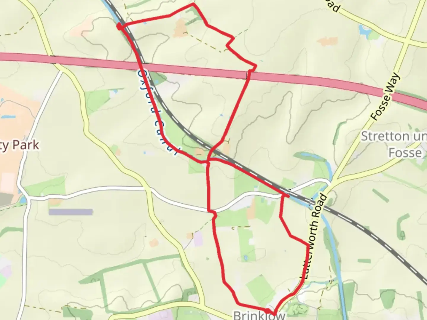An image depicting the trail Brinklow Walk and its surrounding area.