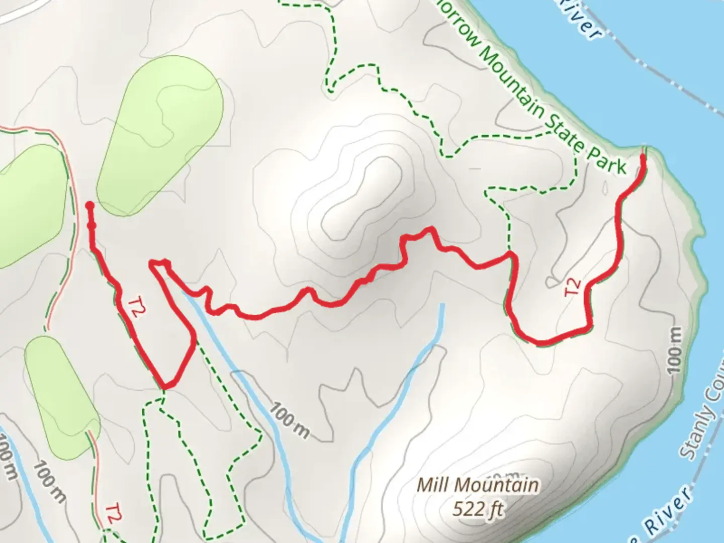 An image depicting the trail Rocks Trail and Long Loop Trail and its surrounding area.