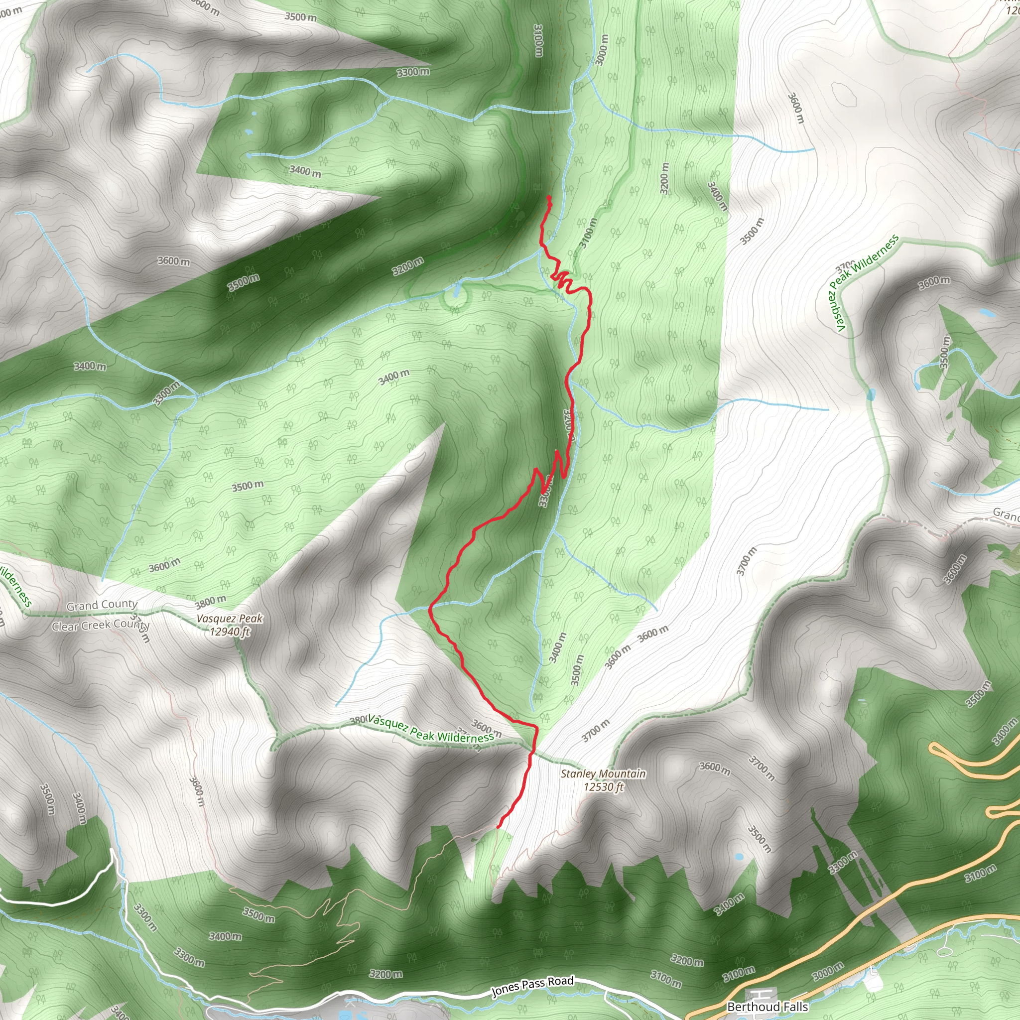 Vasquez Pass Trail mobile static map