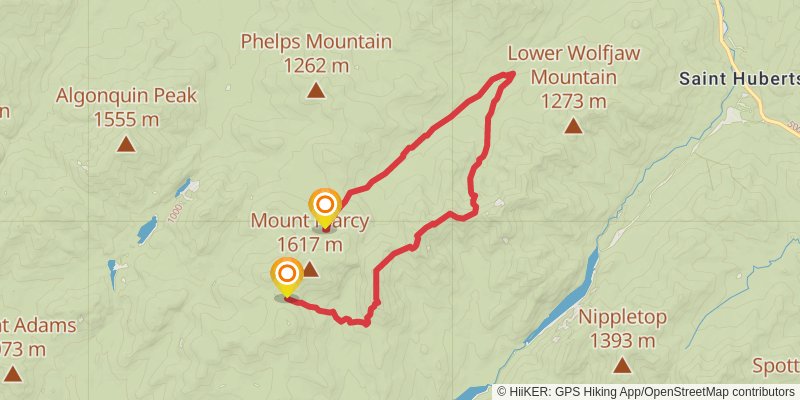 Mt Marcy-Avalanche Pass Loop alt 1 Map
