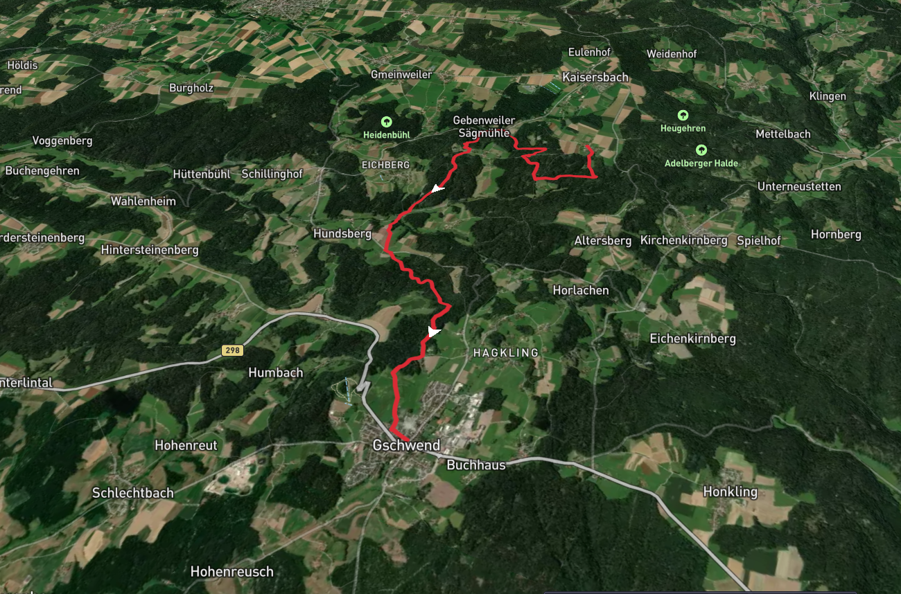 Mönchhof to Gschwend via Hageles und Brunnenklinge