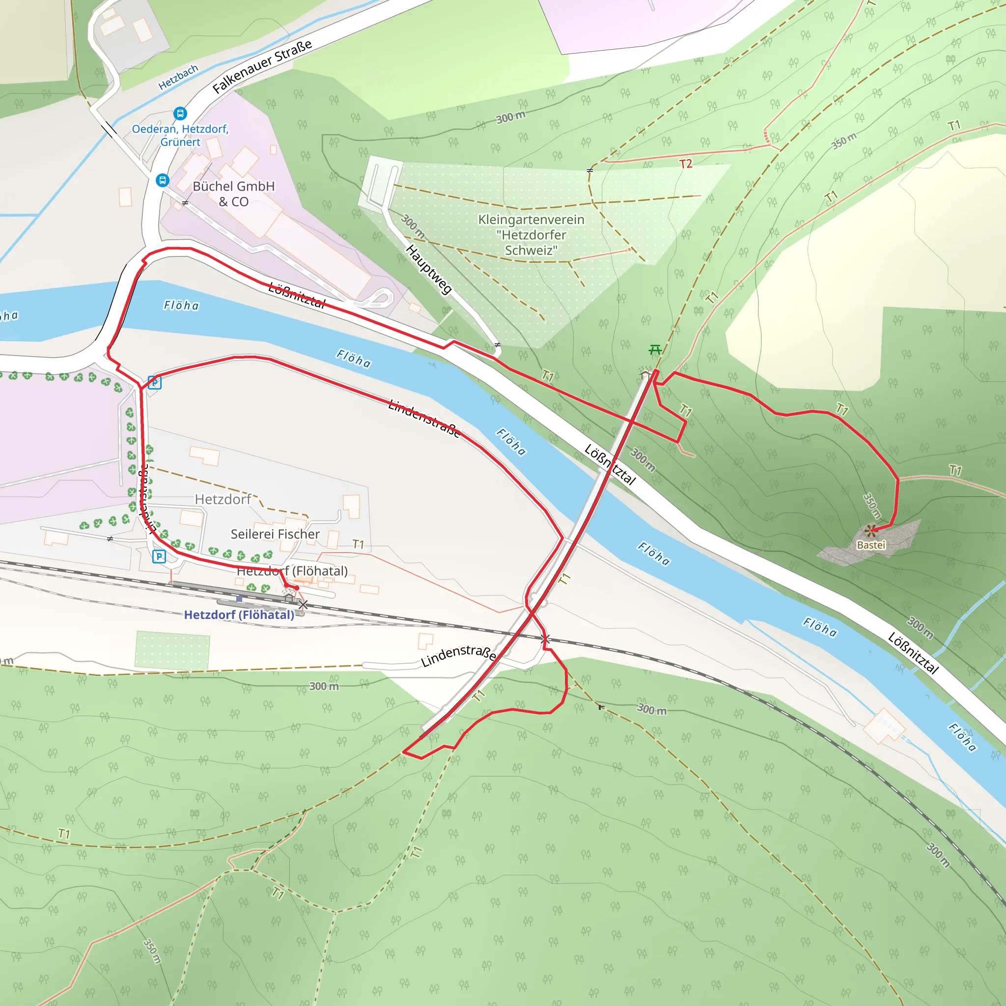 Bastei and Lindenstraße Loop mobile static map