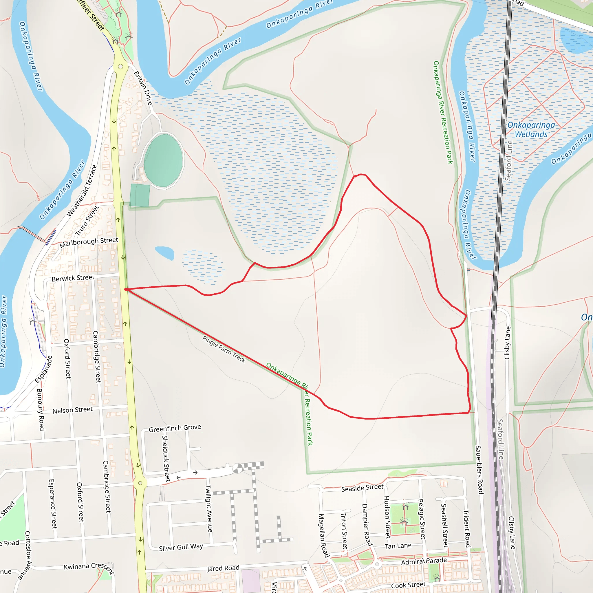 Pingle Farm Trail via Estuary mobile static map