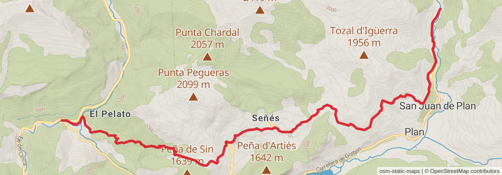 GR 19 - Sobrarbe Trail stage 2 Map