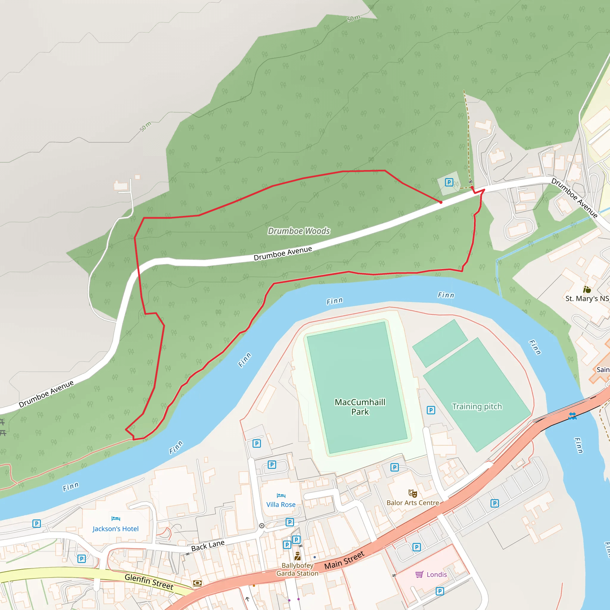 Drumboe - Nature Trail mobile static map