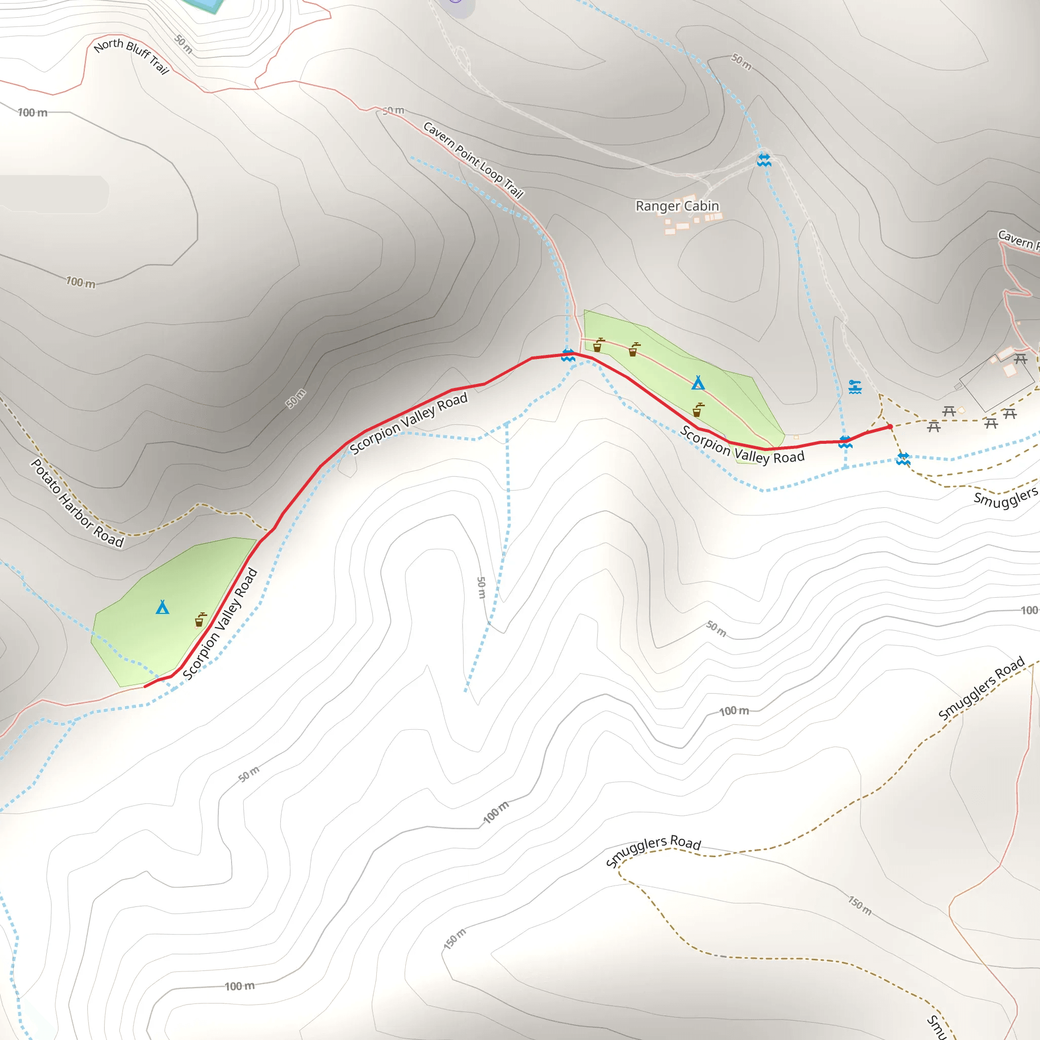 Scorpion Valley Road Trail mobile static map