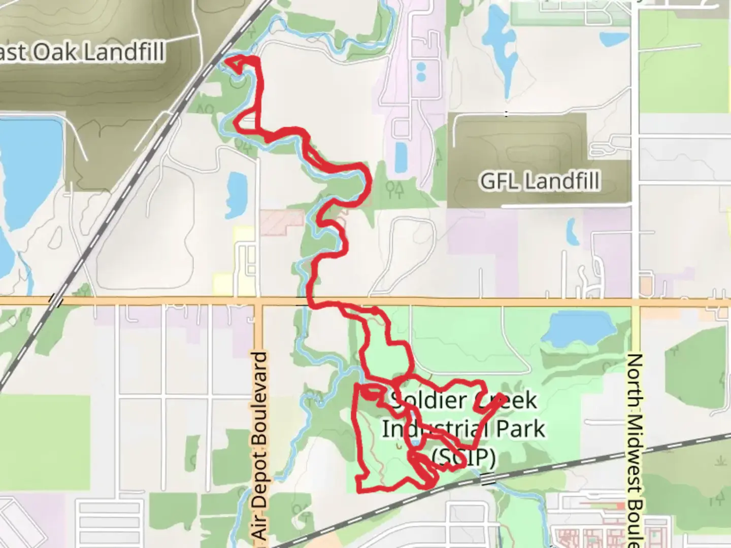 An image depicting the trail Crutcho Creek via White, Green and Red Trail and its surrounding area.