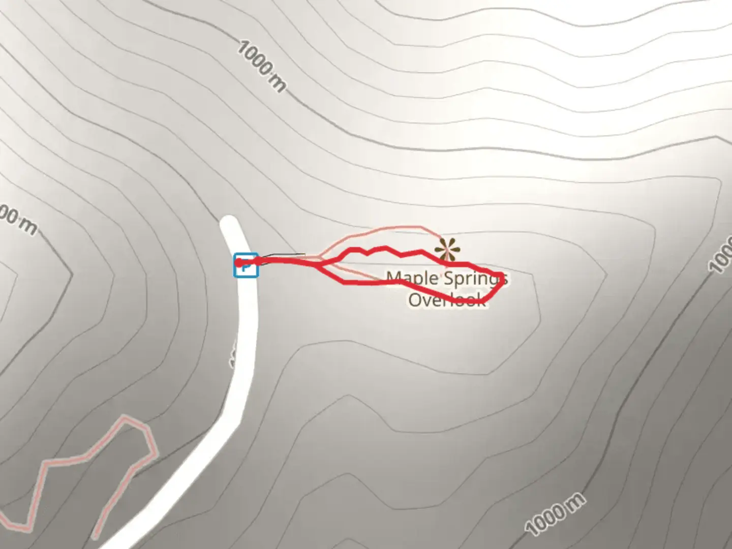 An image depicting the trail Maple Springs Trail and its surrounding area.
