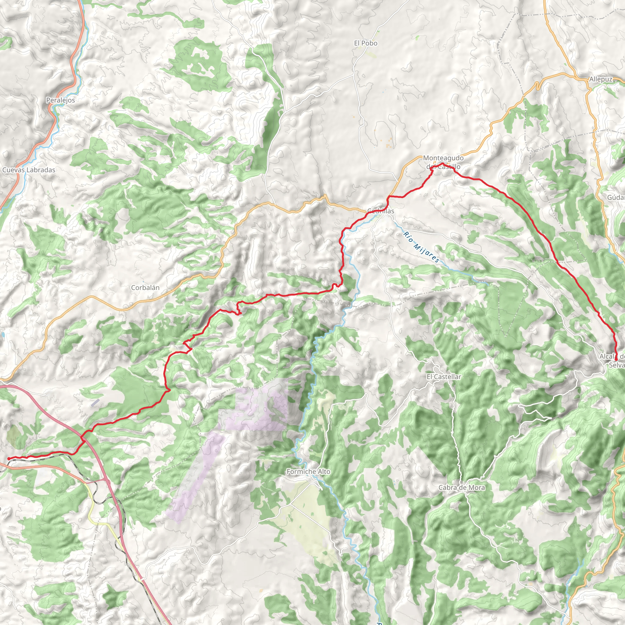 Alcalá de la Selva - Teruel PR TE 8 mobile static map