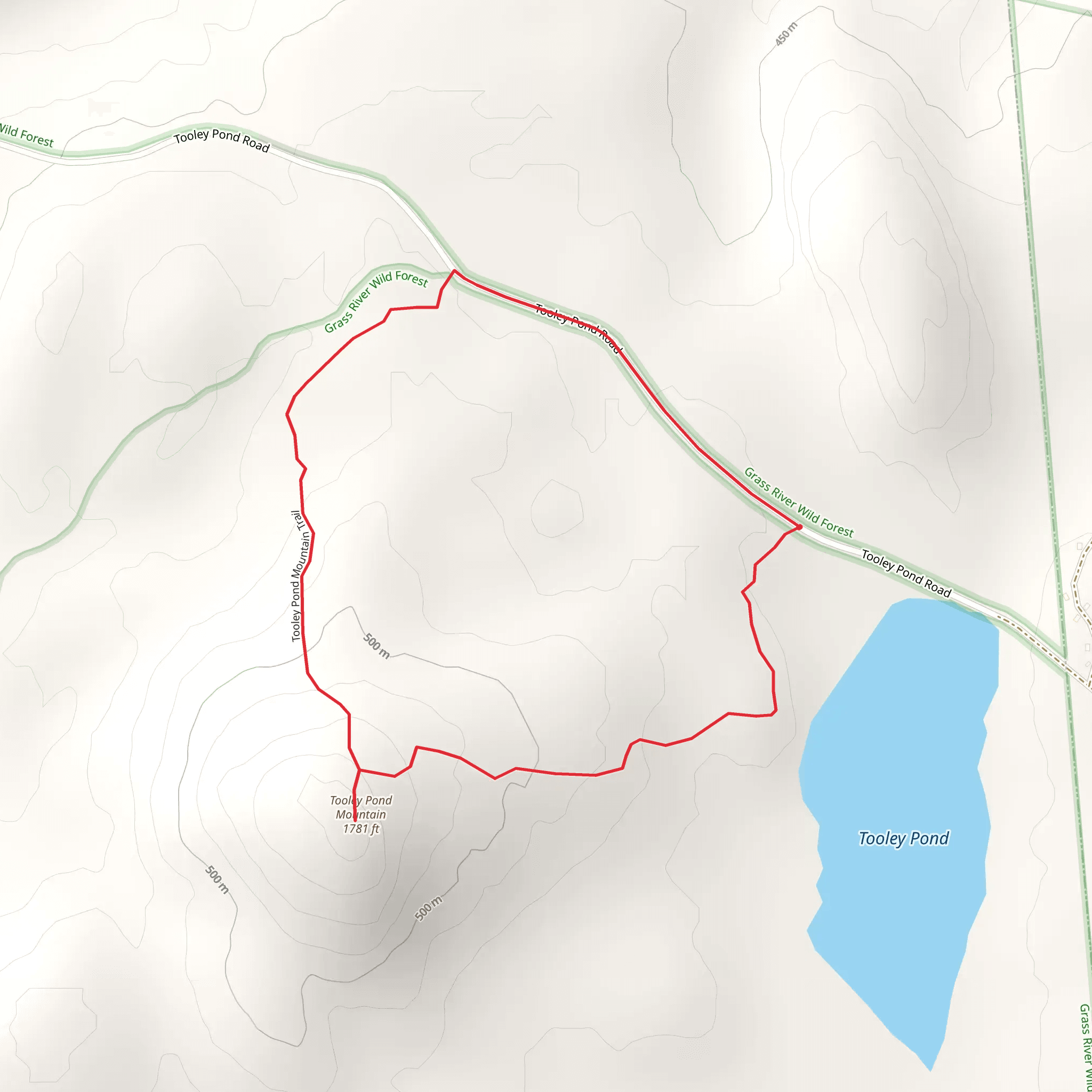 Tooley Pond Mountain Trail Loop mobile static map