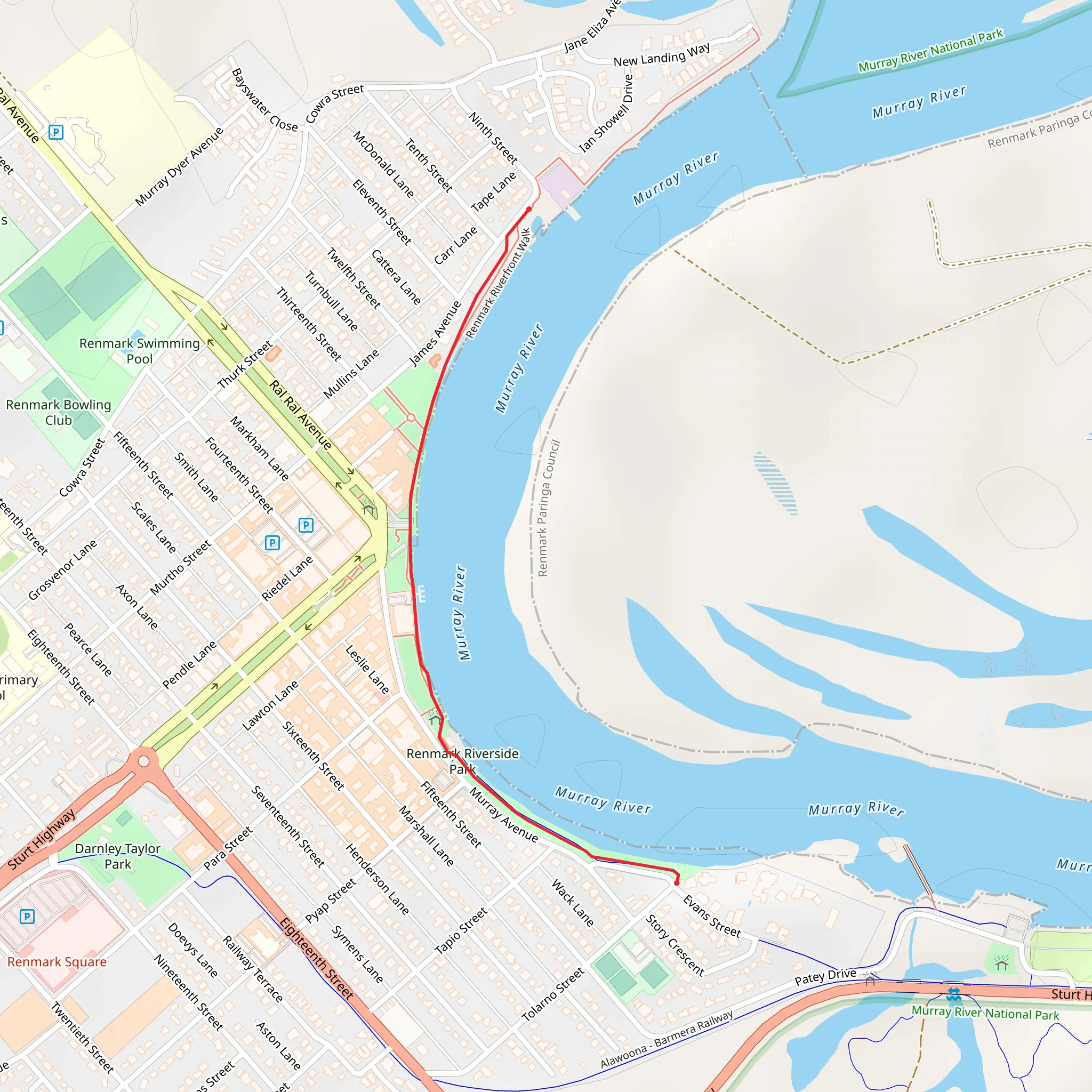 Matulick Riverfront Trail mobile static map