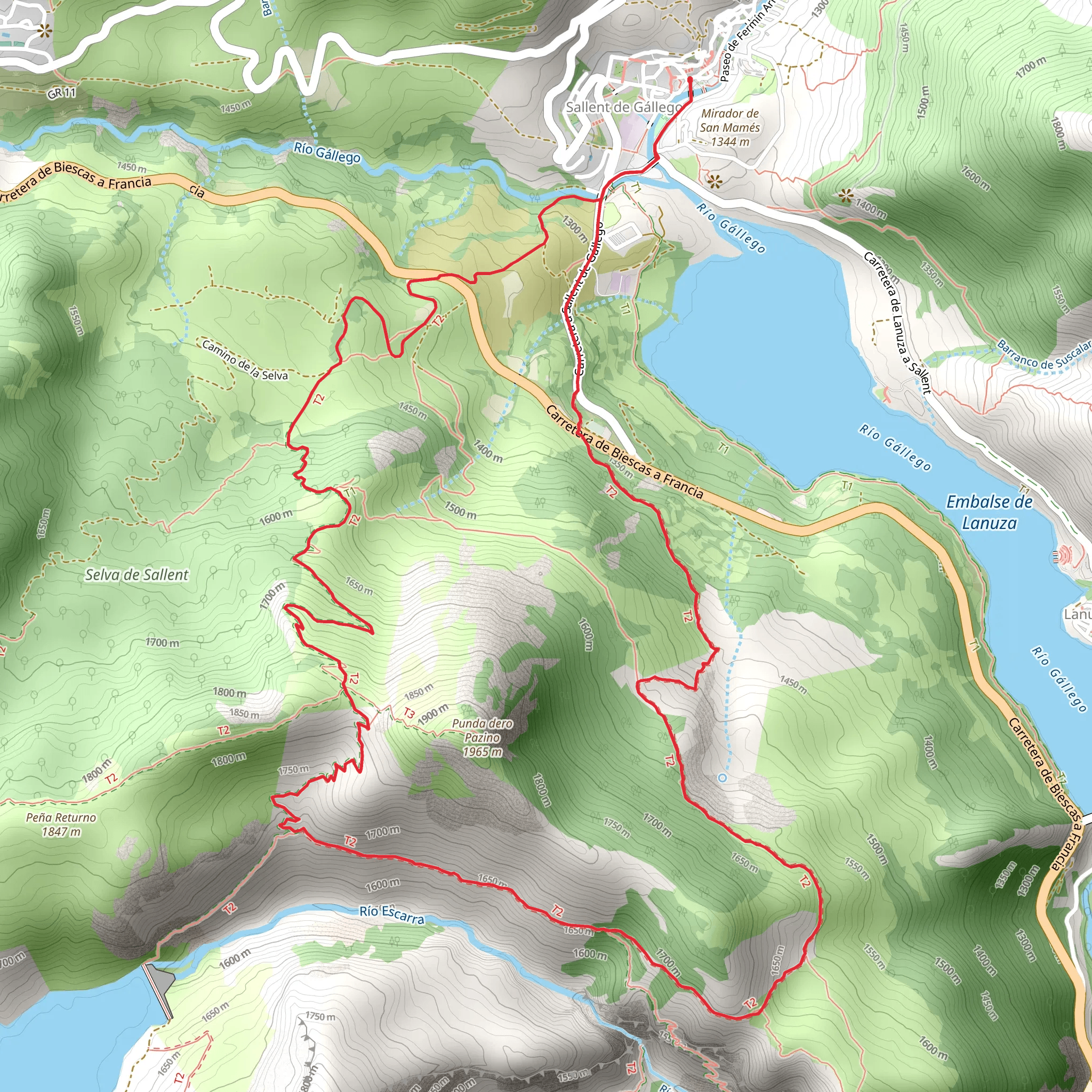 Sallent de Gallego PR HU 091-a mobile static map