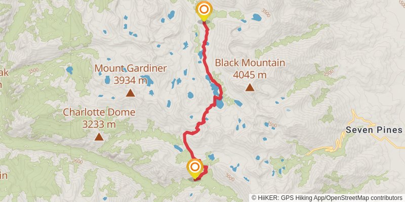 Rae Lakes Loop stage 3 Map