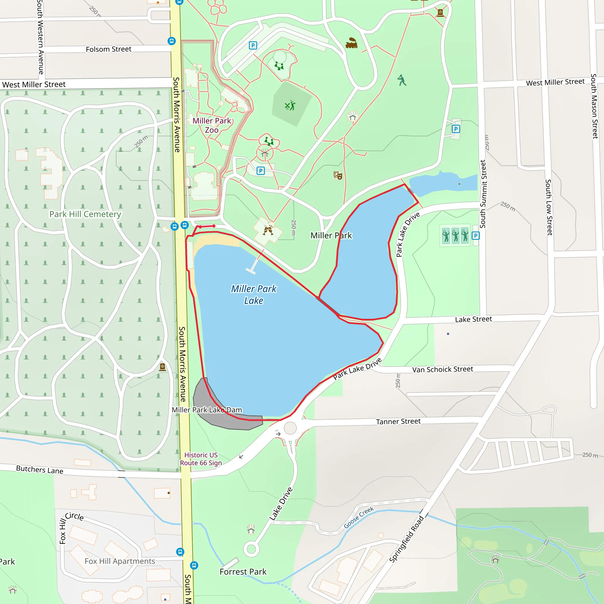 Miller Park Lake Loop mobile static map