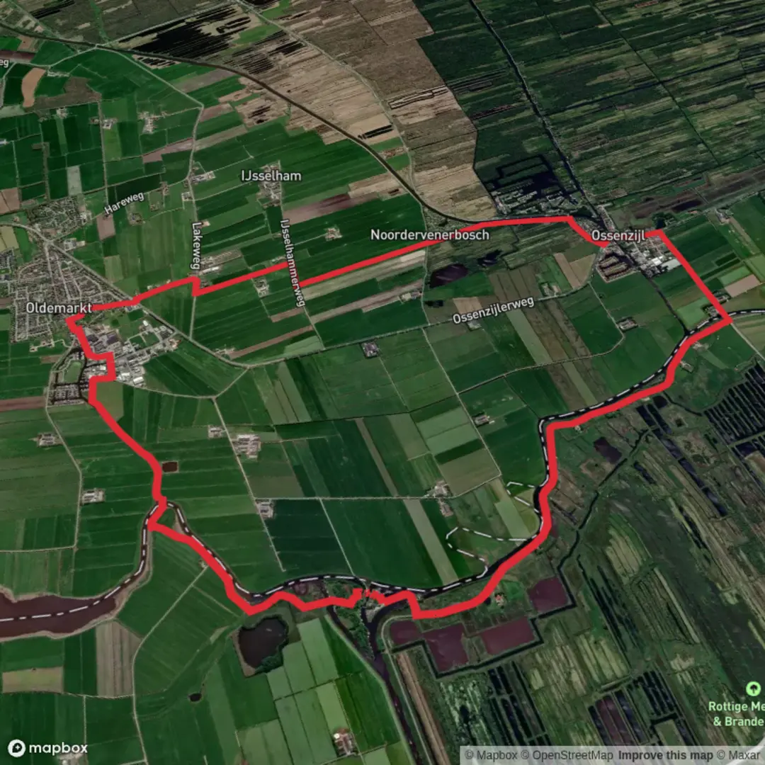 An image depicting the trail Lindedijk and Kerspel Weg and its surrounding area.