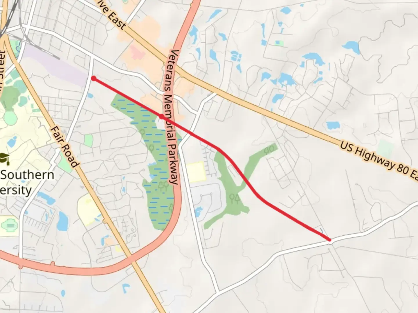 An image depicting the trail S and S Railroad Bed Greenway and its surrounding area.