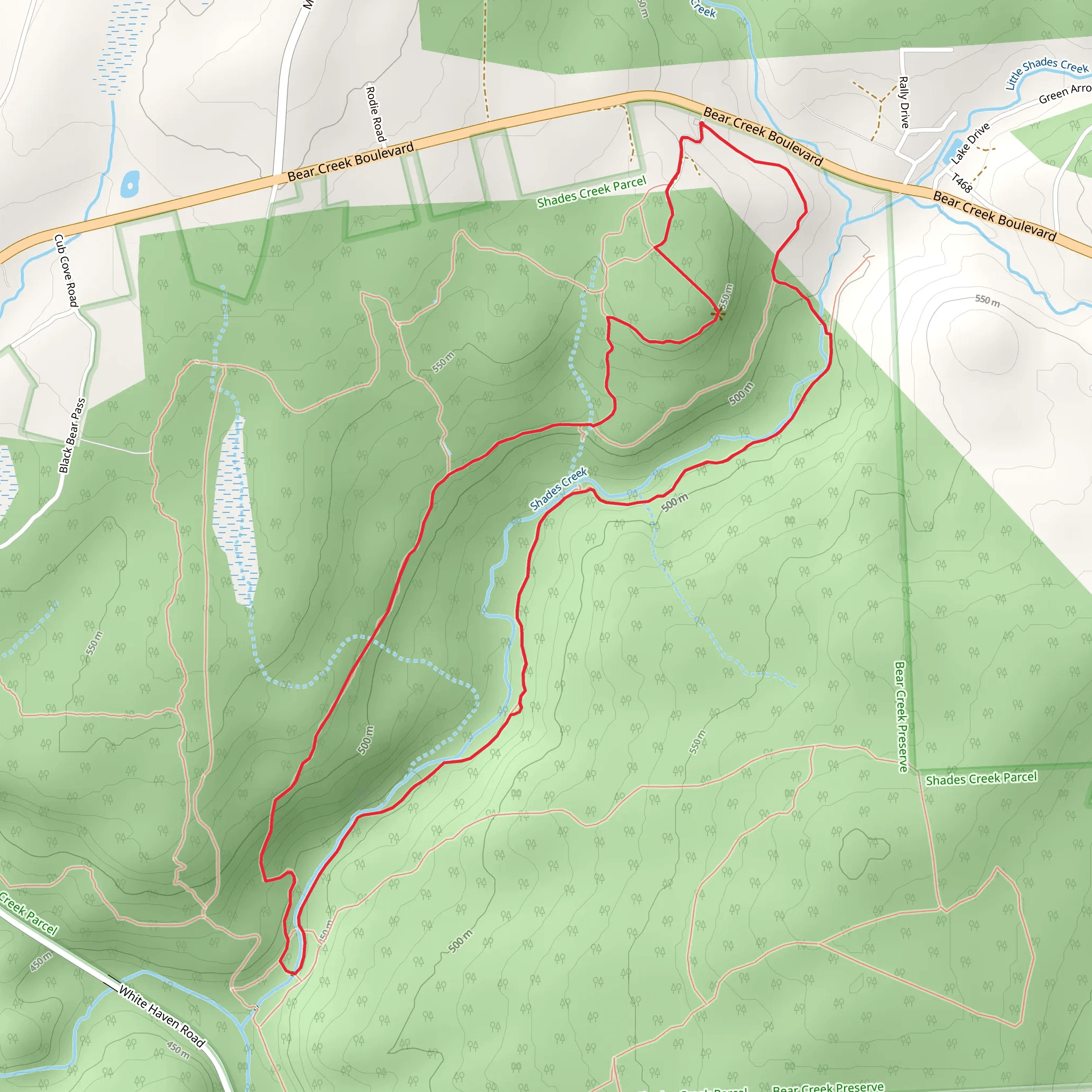 Shades Creek - Gray Trail mobile static map